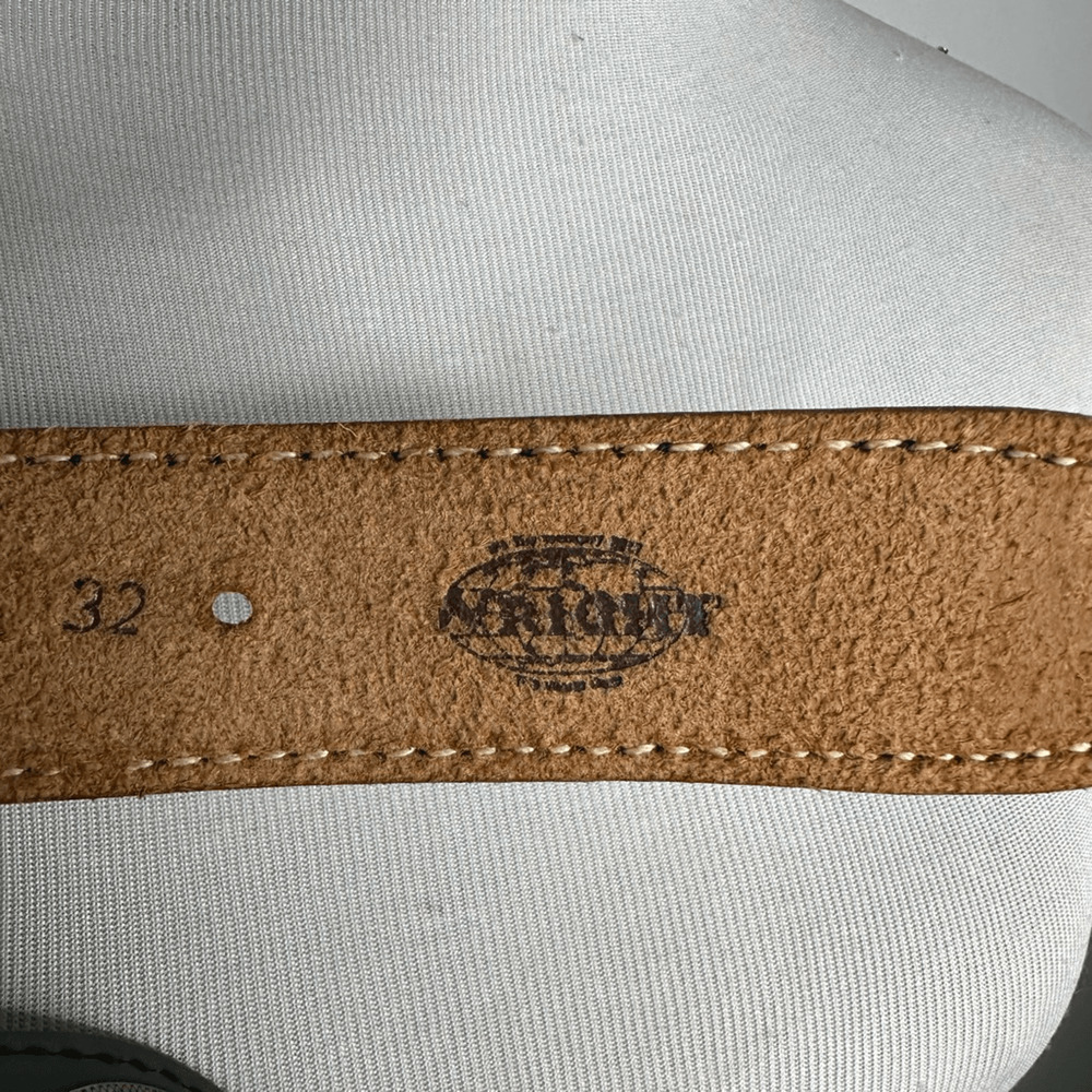 vtg WRIGHT woven leather medallion belt GRAY boho waist cinching western S/M - Picture 2 of 8